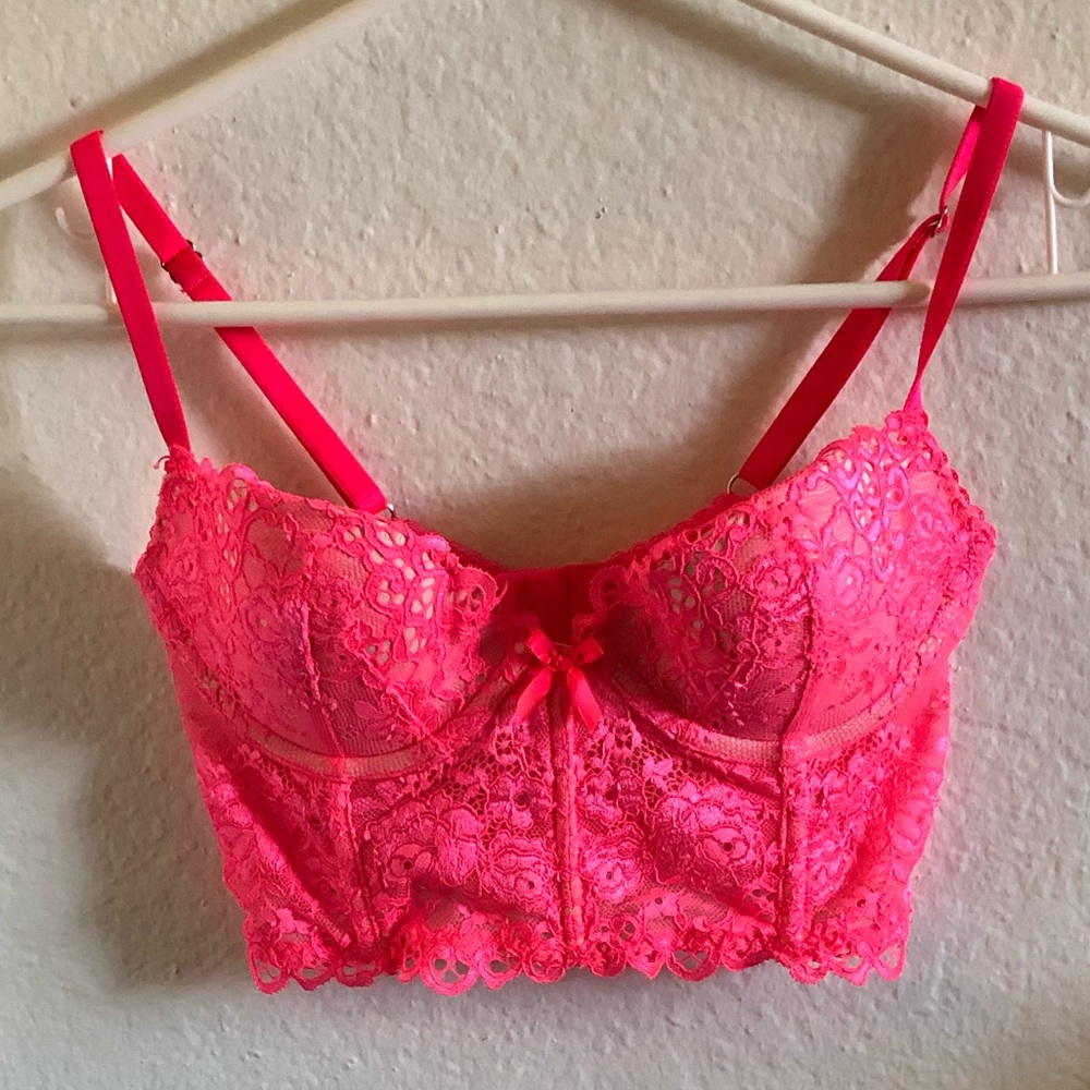 Neon Lacy Bustier Bra Top